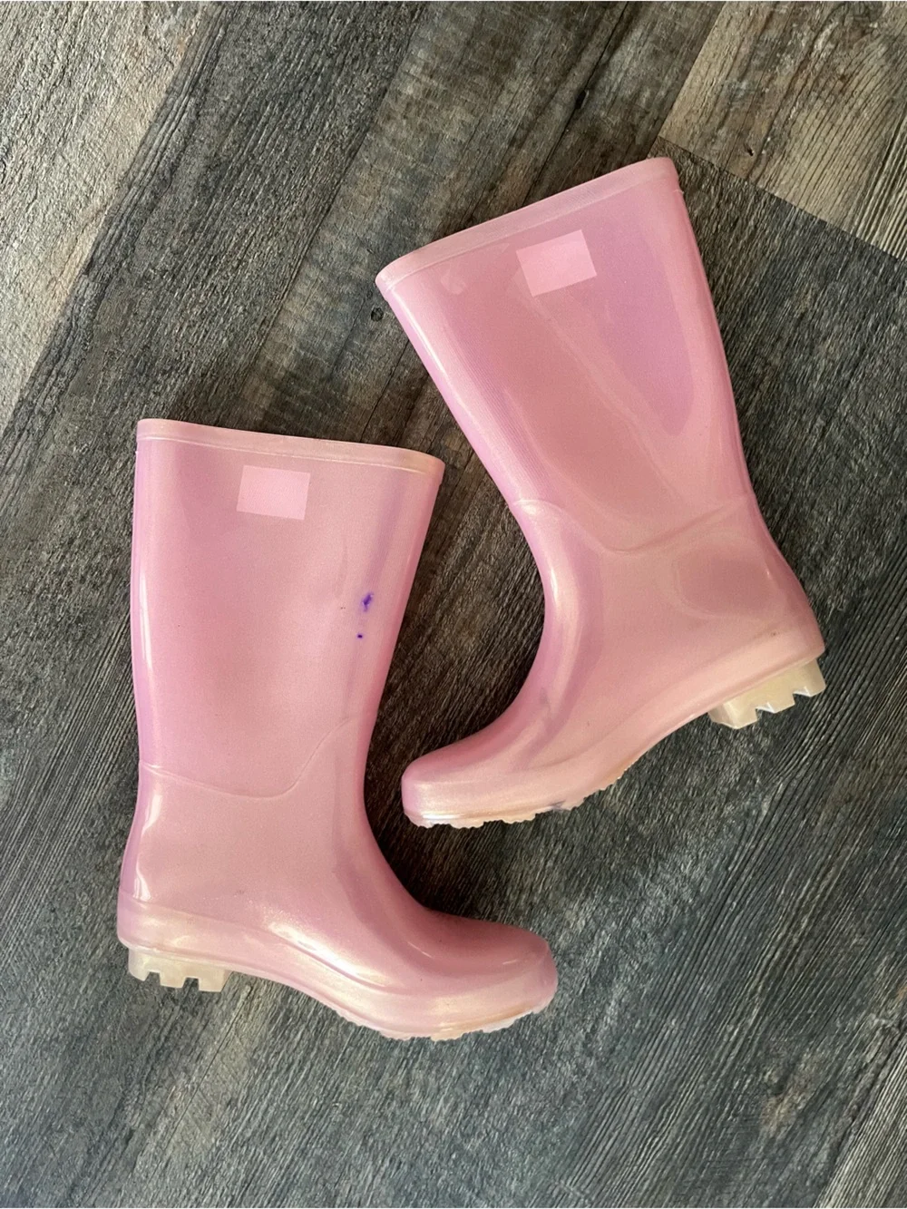 Cat & Jack Girls' Shiny Pink Rain Boots